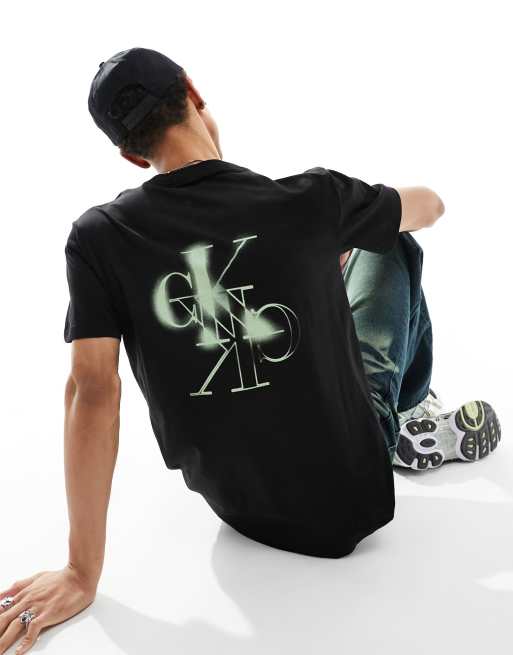 Calvin Klein Jeans - T-shirt con logo specchiato, colore nero