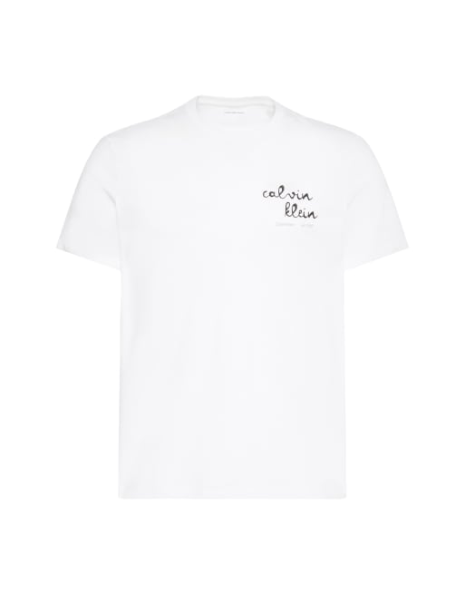 Calvin Klein Jeans - T-shirt con logo sul petto bianca, 2 di 3