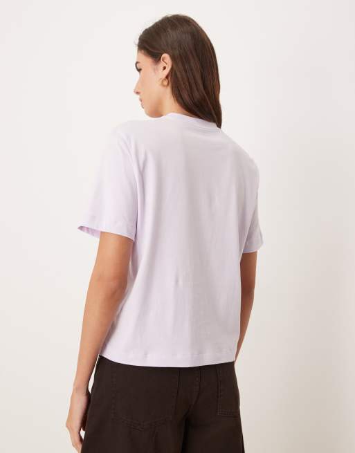 Calvin Klein Jeans - T-shirt coupe carrée à logo brodé - Lilas, 4 de 4