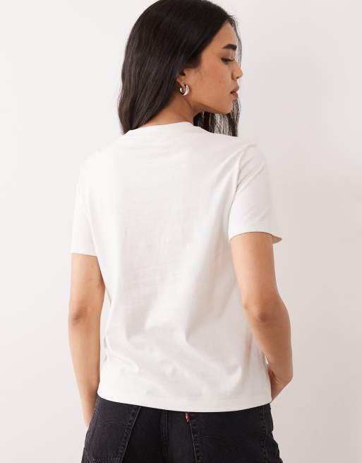Calvin Klein Jeans - T-shirt coupe carrée à logo monogramme brodé - Écru , 4 de 4