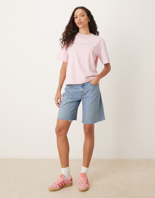 Calvin Klein Jeans - T-shirt coupe carrée - Rose bonbon, 3 de 4