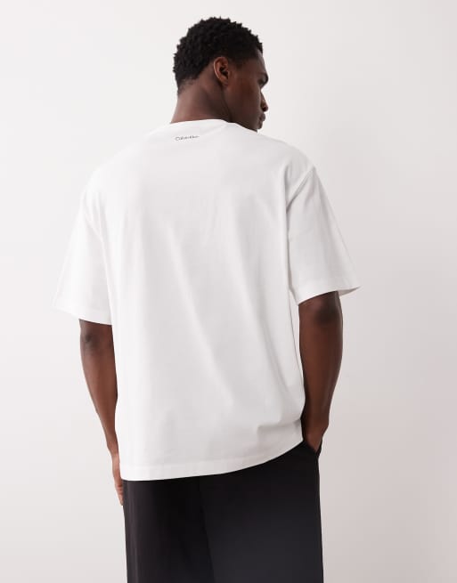 Calvin Klein Jeans - T-shirt décontracté à imprimé graphique - Blanc, 3 de 5