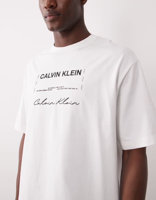 Calvin Klein Jeans - T-shirt décontracté à imprimé graphique - Blanc, 5 de 5