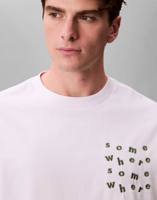 Calvin Klein Jeans - T-shirt décontracté à motif graphique Somewhere - Blanc brillant, 3 de 5