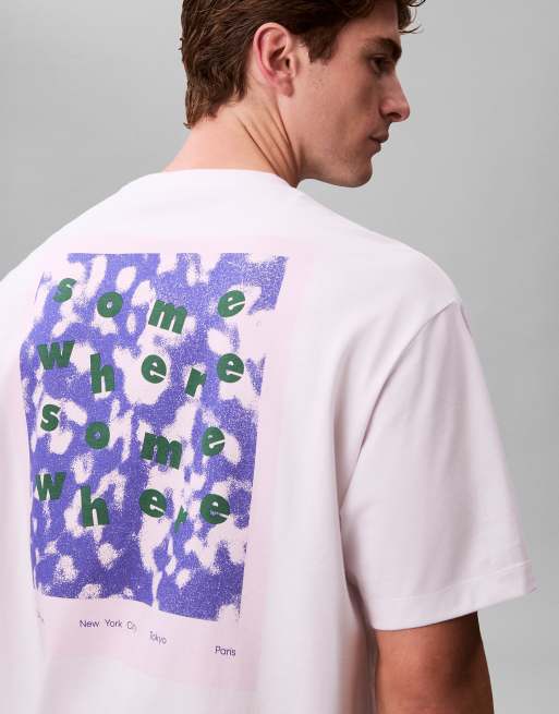 Calvin Klein Jeans - T-shirt décontracté à motif graphique Somewhere - Blanc brillant, 4 de 5