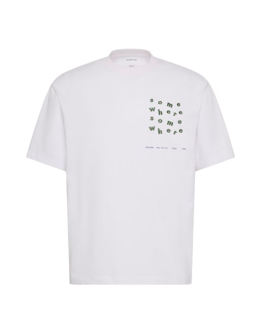 Calvin Klein Jeans - T-shirt décontracté à motif graphique Somewhere - Blanc brillant, 5 de 5
