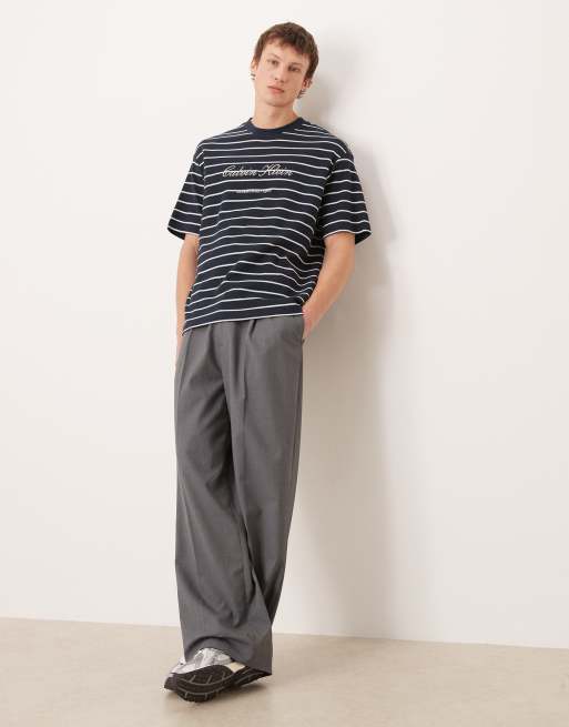 Calvin Klein Jeans - T-shirt décontracté en piqué à rayures - Bleu marine, 2 de 5