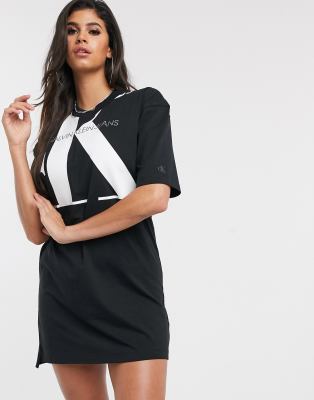 calvin klein logo t shirt dress