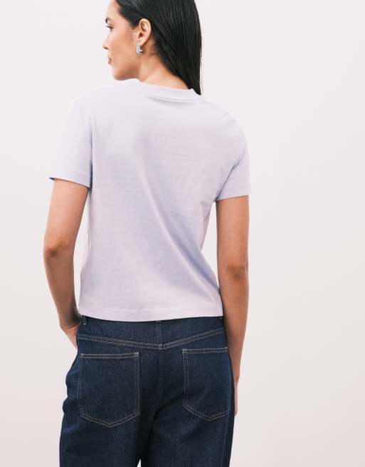 Calvin Klein Jeans - T-shirt effet rétréci à imprimé graphique - Bleu, 4 de 4