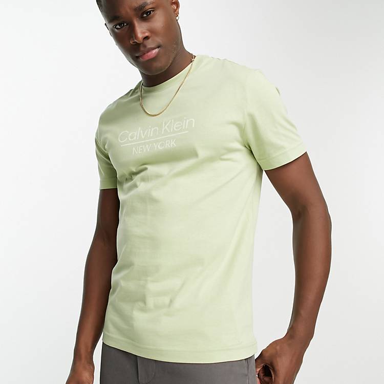 Calvin Klein Jeans – T-Shirt in Grün mit Logo | ASOS