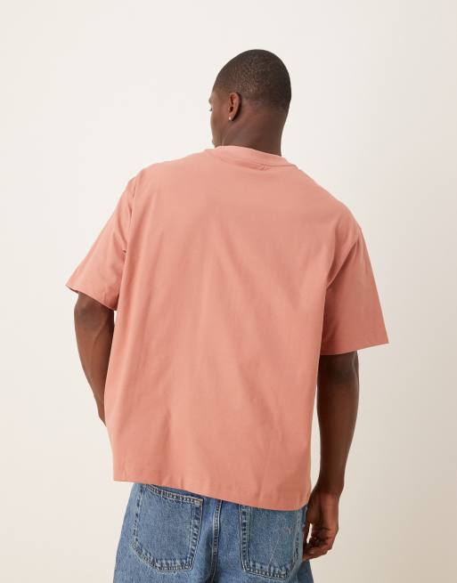 Calvin Klein Jeans – T-Shirt in Rosé mit Logo-Stickerei, 3 von 4
