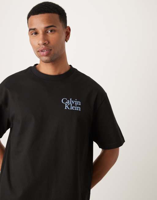 Calvin Klein Jeans – T-Shirt in Schwarz mit Logo auf der Brust, 2 von 5