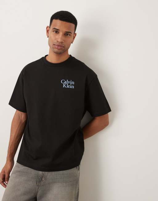 Calvin Klein Jeans – T-Shirt in Schwarz mit Logo auf der Brust, 5 von 5