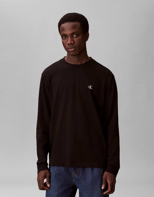 Calvin Klein Jeans – T-Shirt in Schwarz mit Monogramm-Logo, 3 von 5