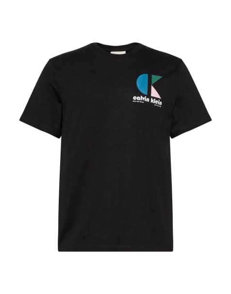 Calvin Klein Jeans – T-Shirt in Schwarz mit Pop Art Print am Rücken - view 1