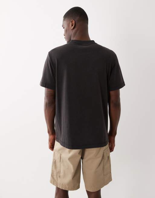 Calvin Klein Jeans – T-Shirt in schwarzer Acid-Waschung mit Logoprint , 3 von 5
