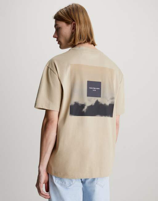Calvin Klein Jeans – T-Shirt in Travertine mit Fotoprint
