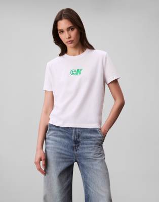Calvin Klein Jeans - T-Shirt in Weiß mit CK-Archivlogo