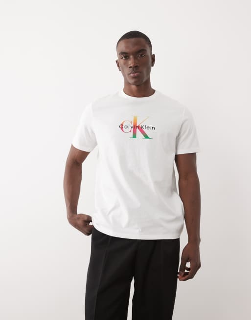 Calvin Klein Jeans – T-Shirt in Weiß mit Pride-Logografik, 4 von 5