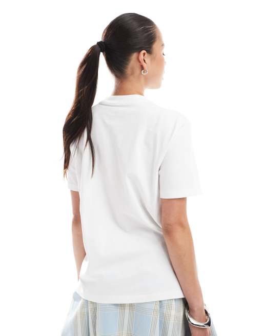 Calvin Klein Jeans – T-Shirt in Weiß mit Schriftzug-Logo, 4 von 4