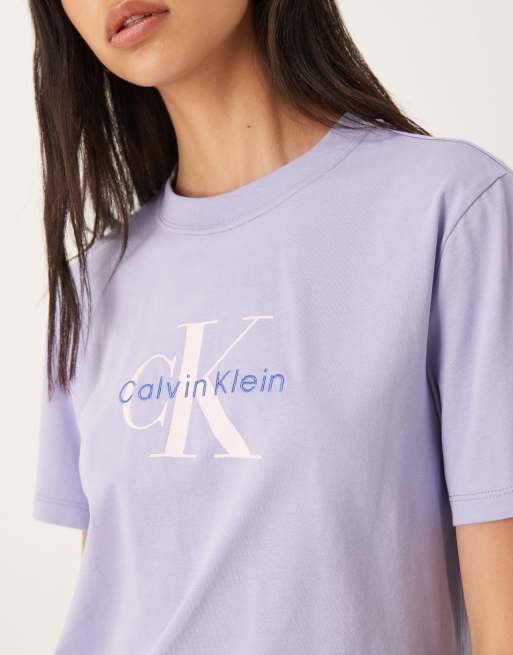 Calvin Klein Jeans - T-shirt manches courtes classique avec logo monogramme - Lilas, 4 de 4