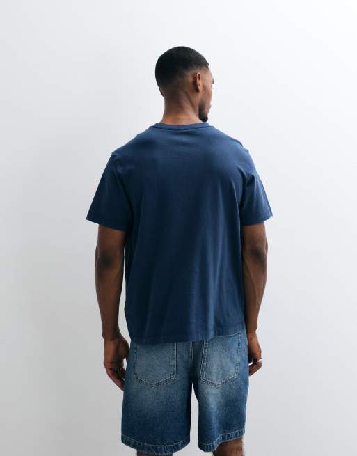 Calvin Klein Jeans T-shirt med brystlomme i navy, 4 af 5