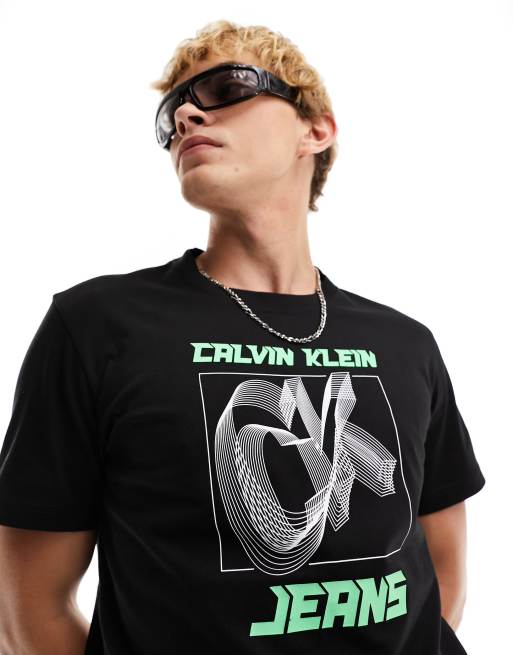 Calvin Klein Jeans - T-shirt met 3D CK Future-print met vervaging in multi