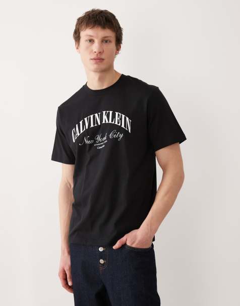 Calvin Klein Jeans - T-shirt met grafische print in zwart - view 1