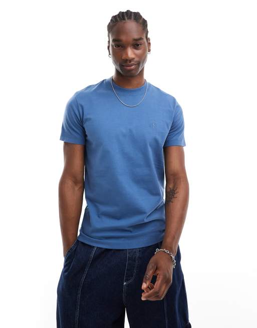 Calvin Klein Jeans - T-shirt met logo in middenblauw 