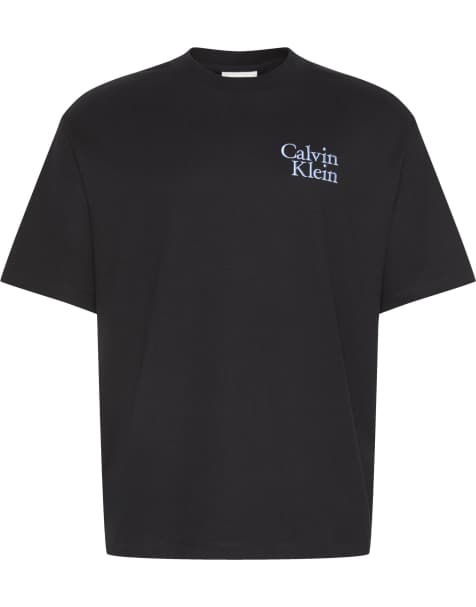 Calvin Klein Jeans - T-shirt met logo op de borst in zwart - view 1