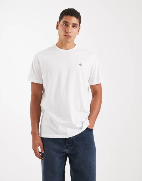 Calvin Klein Jeans - T-shirt met logobadge in wit - view 1