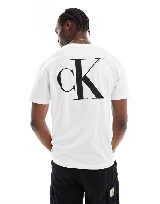 Calvin Klein Jeans - T-shirt met logoprint op de achterkant in wit