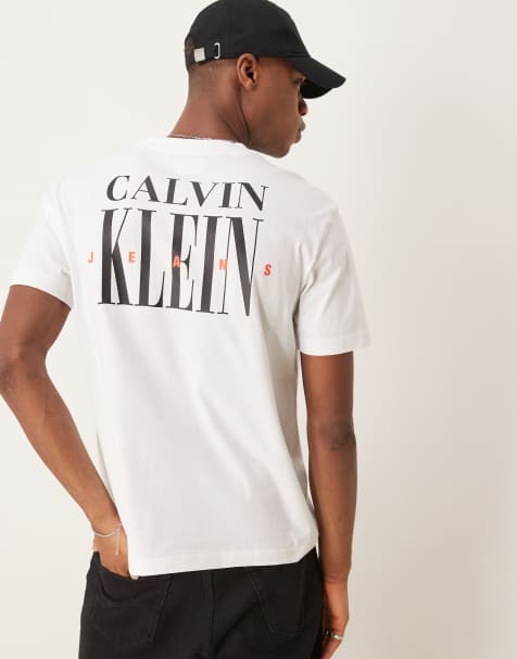 Calvin Klein Jeans - T-shirt met logoprint op de achterkant in wit - view 1