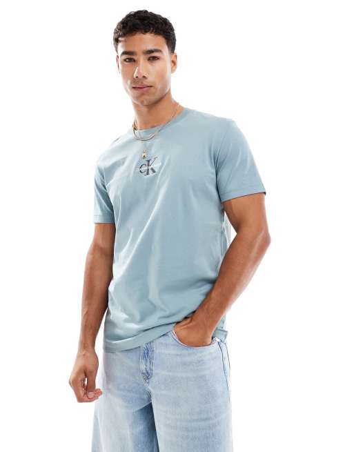Calvin Klein Jeans - T-shirt met monologo in grijs