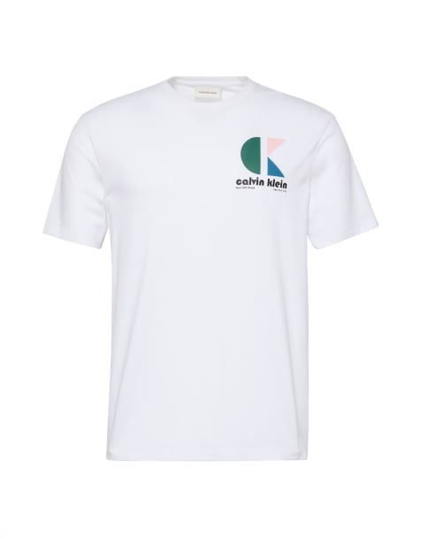 Calvin Klein Jeans - T-shirt met pop art print op de achterkant in wit - view 1