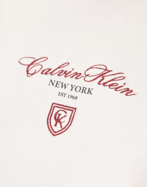 Calvin Klein Jeans - T-shirt oversize avec inscription logo - Blanc, 4 de 4