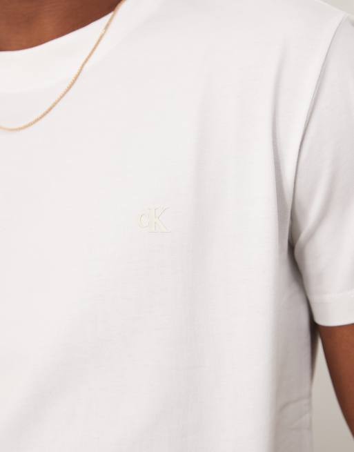 Calvin Klein Jeans - T-shirt pesante premium bianca, 2 di 4