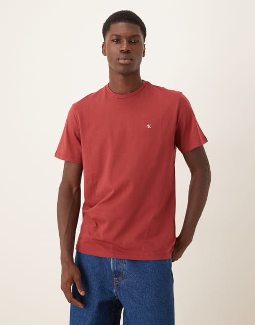 Calvin Klein Jeans - T-shirt rosso heritage con logo piccolo