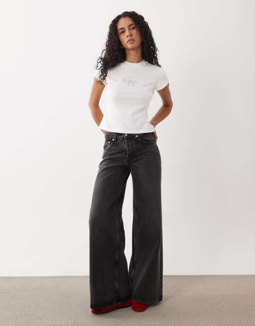 Calvin Klein Jeans t-shirt slim fit Monologo blanc, 2 de 4