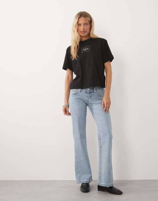 Calvin Klein Jeans - T-shirt squadrata nera con logo grande, 3 di 4