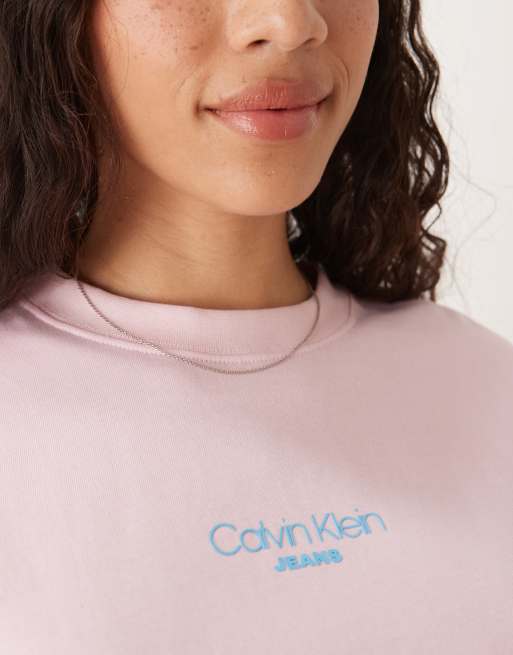 Calvin Klein Jeans - T-Shirt squadrata rosa confetto, 2 di 4