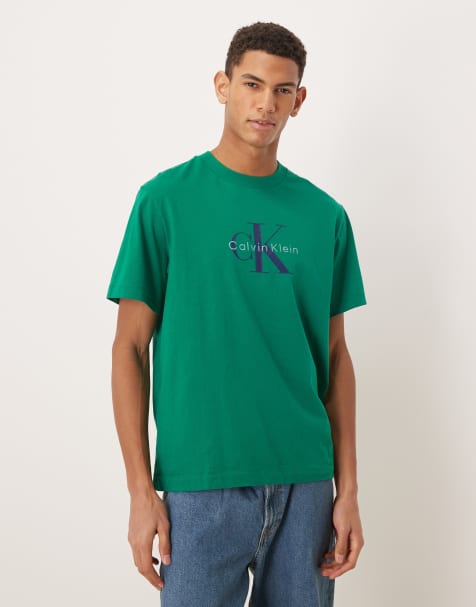 Calvin Klein Jeans - T-shirt verde con monogramma del logo - view 1