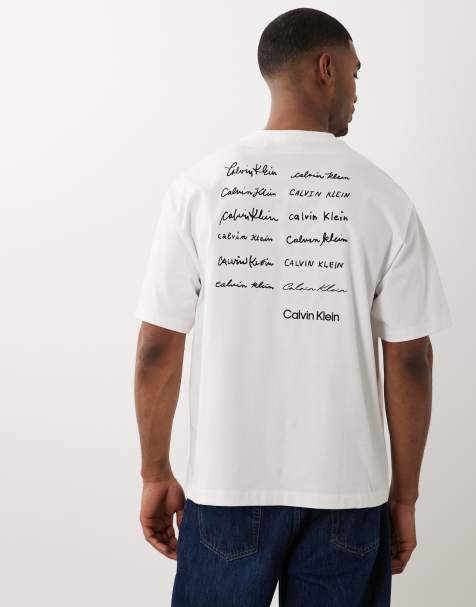 Calvin Klein Jeans - T-shirt vestibilità comoda bianca con grafica - view 1