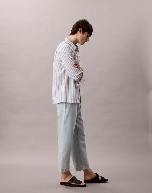 Calvin Klein Jeans - Tapered jeans i 90'er-stil i solbleget vask, 3 af 5