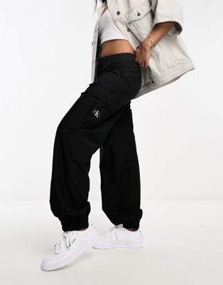 Calvin Klein Jeans technical cargo trousers in black - ASOS Price Checker