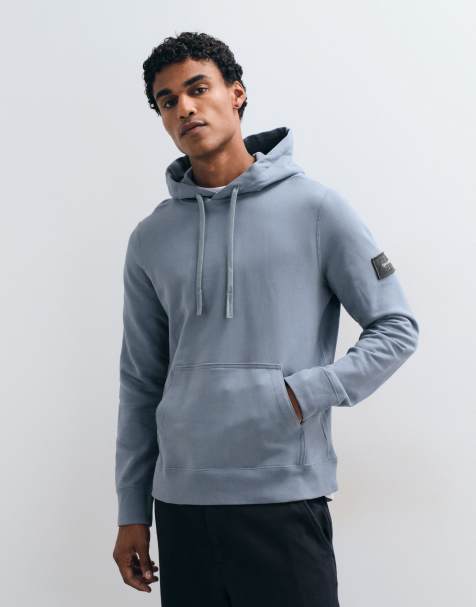Calvin Klein Jeans terry badge hoodie in steel grey - view 1