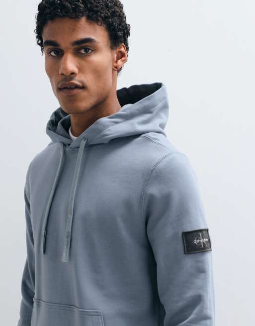 Calvin Klein Jeans Terry Badge hoodie in steel grey, 2 of 5