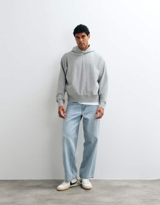 Calvin Klein Jeans terry monogram hoodie in grey, 2 of 5