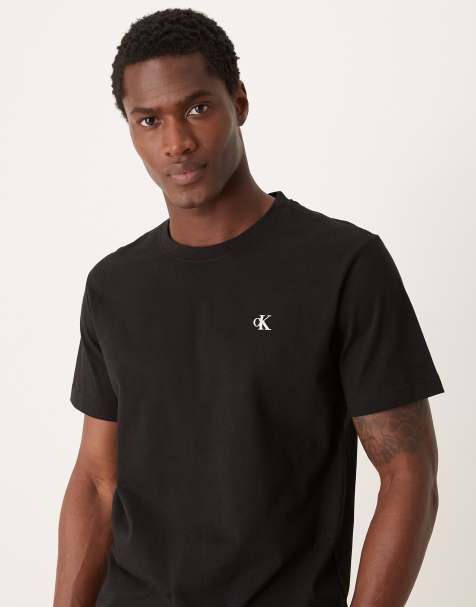 Calvin Klein Jeans text back print graphic t-shirt in black - view 1