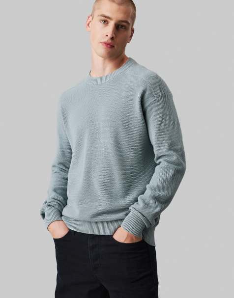 Calvin Klein Jeans Textured cotton jumper in lead - view 1